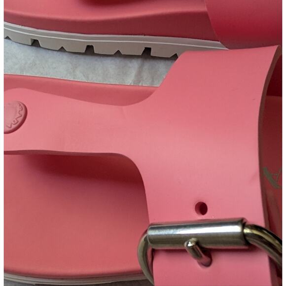 Prada Lug Sole Thong Sandals Flip flops Bubblegum Pink Size 36 US 6 Buckle - Picture 14 of 15